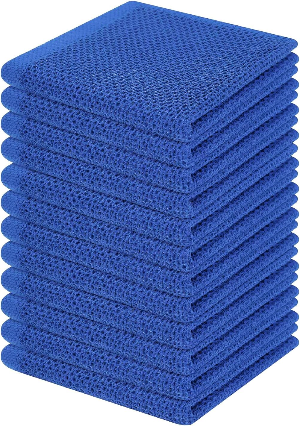 Homaxy 100% Cotton Waffle Weave Kitchen Dish Cloths 6-Pack, Dark Grey