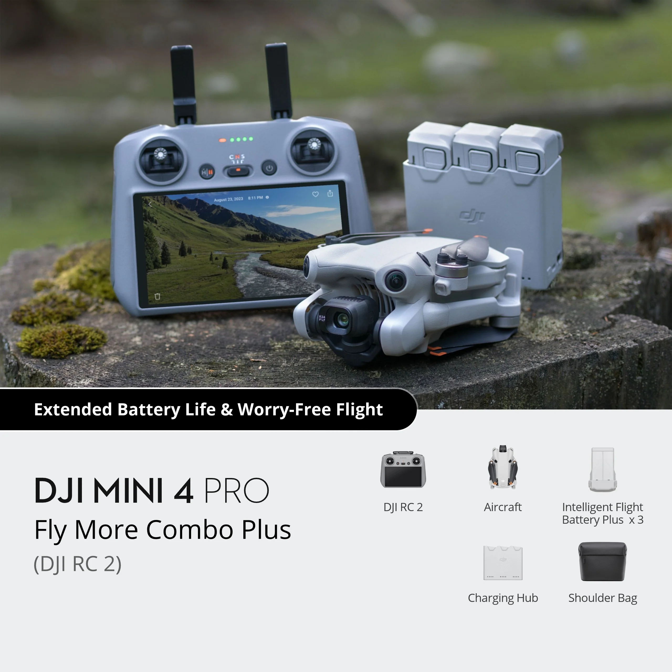 DJI Mini 4 Pro Fly More Combo avec radiocommande DJI RC 2