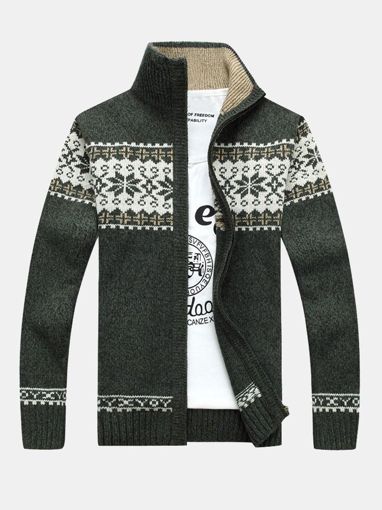 Pull de Noël à imprimé géométrique zippé
