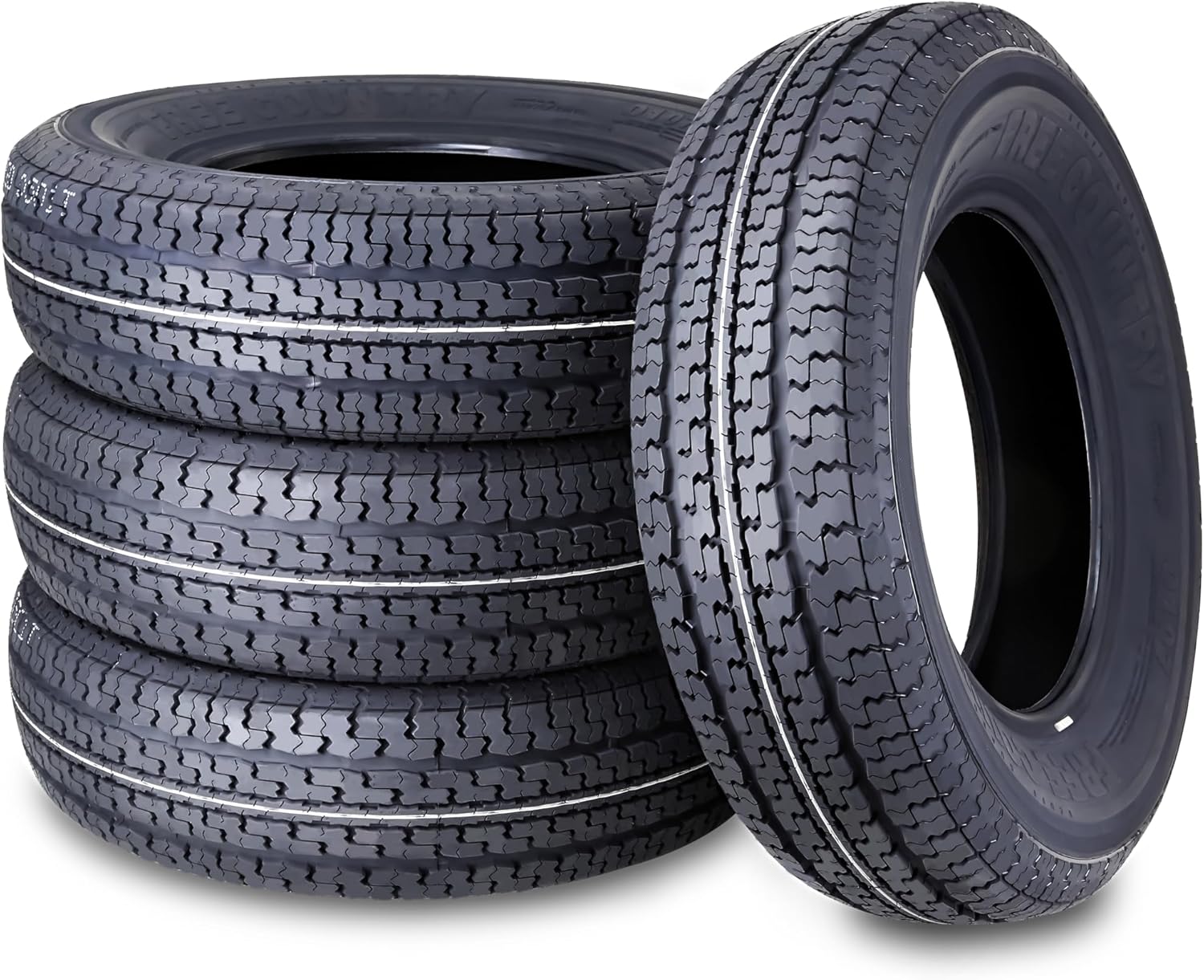 Ensemble de 4 pneus de remorque robustes ST205/75R15 205 75 15 10 plis, indice de charge E, à carcasse radiale en acier avec protection anti-abrasion