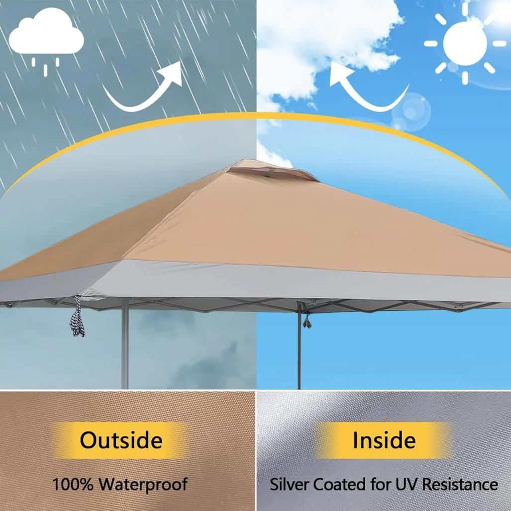 13x13 Canopy Replacement Top with Air Vent Fit for Coleman Oasis 1606532 2156426 2156428, 300D Oxford Waterproof Silver Coated Pop Up Canopy Tent Cover for Outdoor (Replacement Top Only) - Image 4