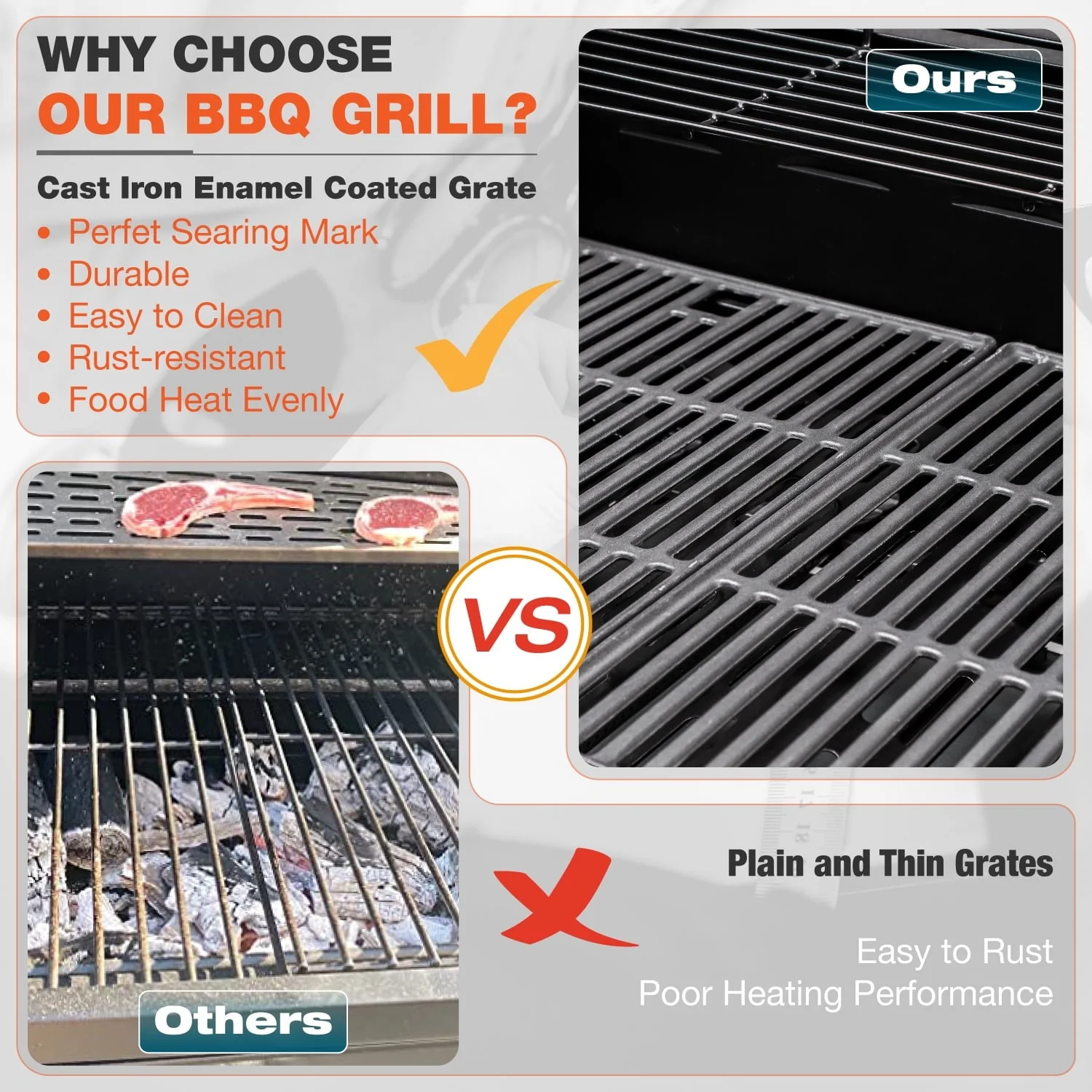 4 Burner Propane Gas Grill with Side Burner Stainless Steel - Image 2