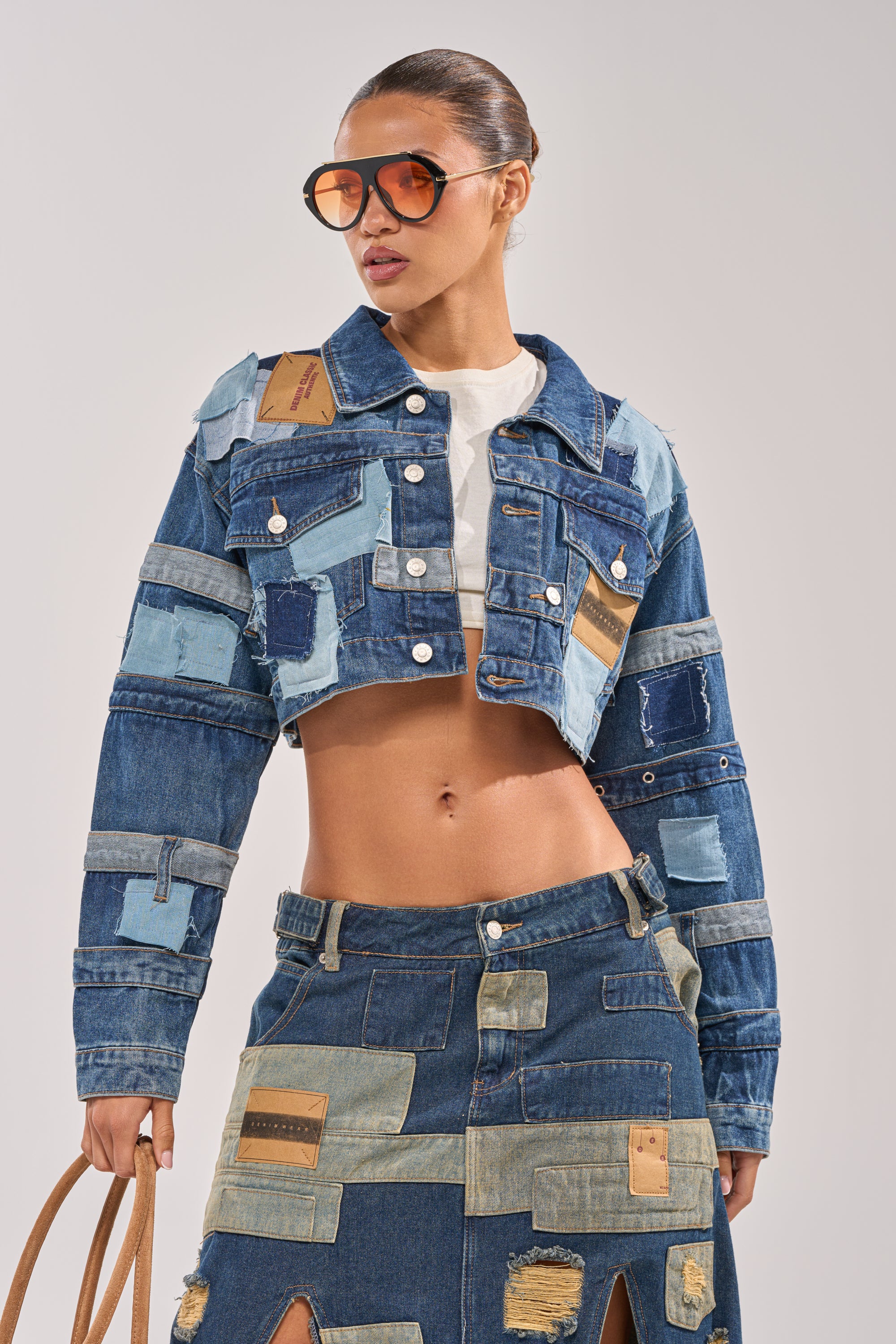ACT UP PATCHWORK DENIM JACKET - Akira Store