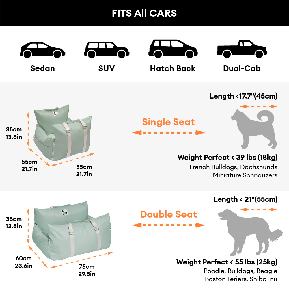 Waterproof Dog Car Seat Bed - First Class