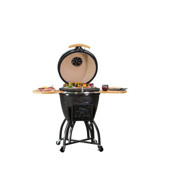 22 in. Kamado S-Series Ceramic Charcoal Grill in Black with Cover, Cart, Side Shelves, Two Cooking Grates and Ash Drawer - Image 5