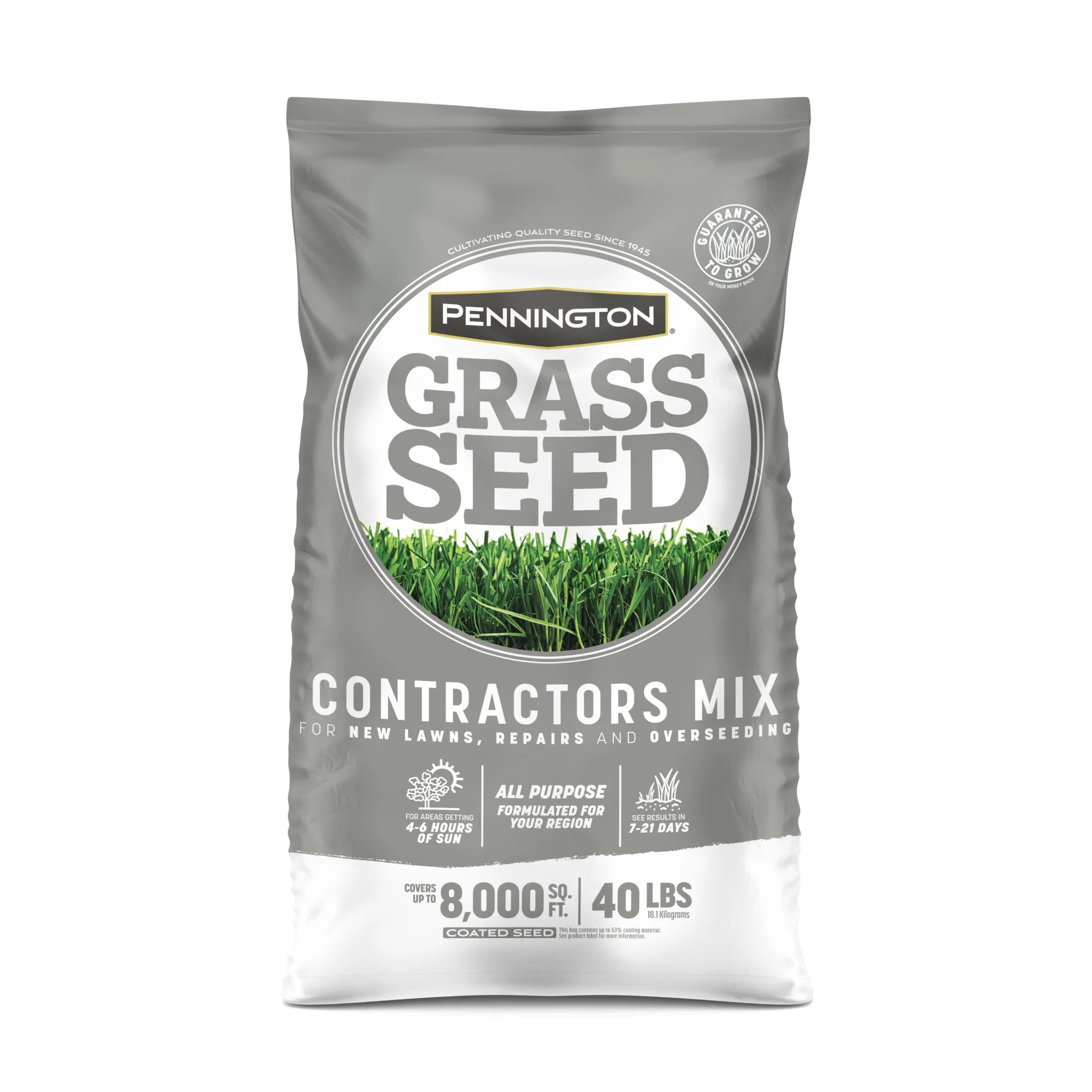 Pennington Southern Contractors Grass Seed Mix, for Sun to Partial Shade, 40 lb. New Bag
