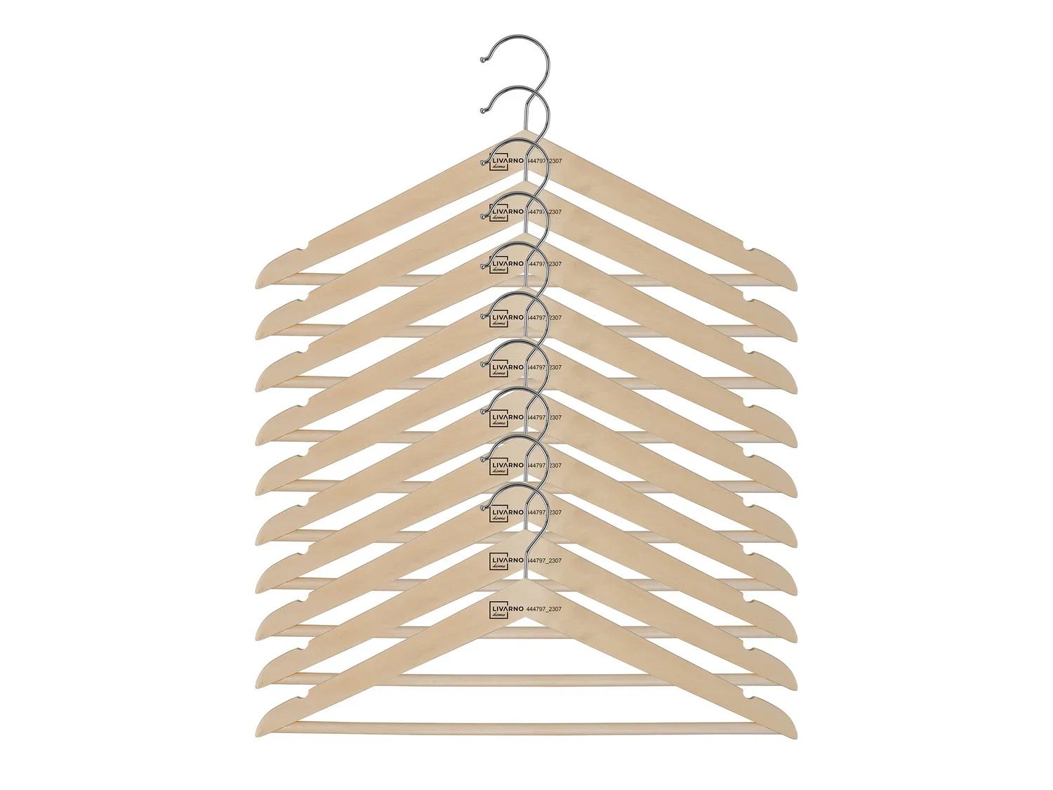 LIVARNO home Lot de 10 cintres en bois
