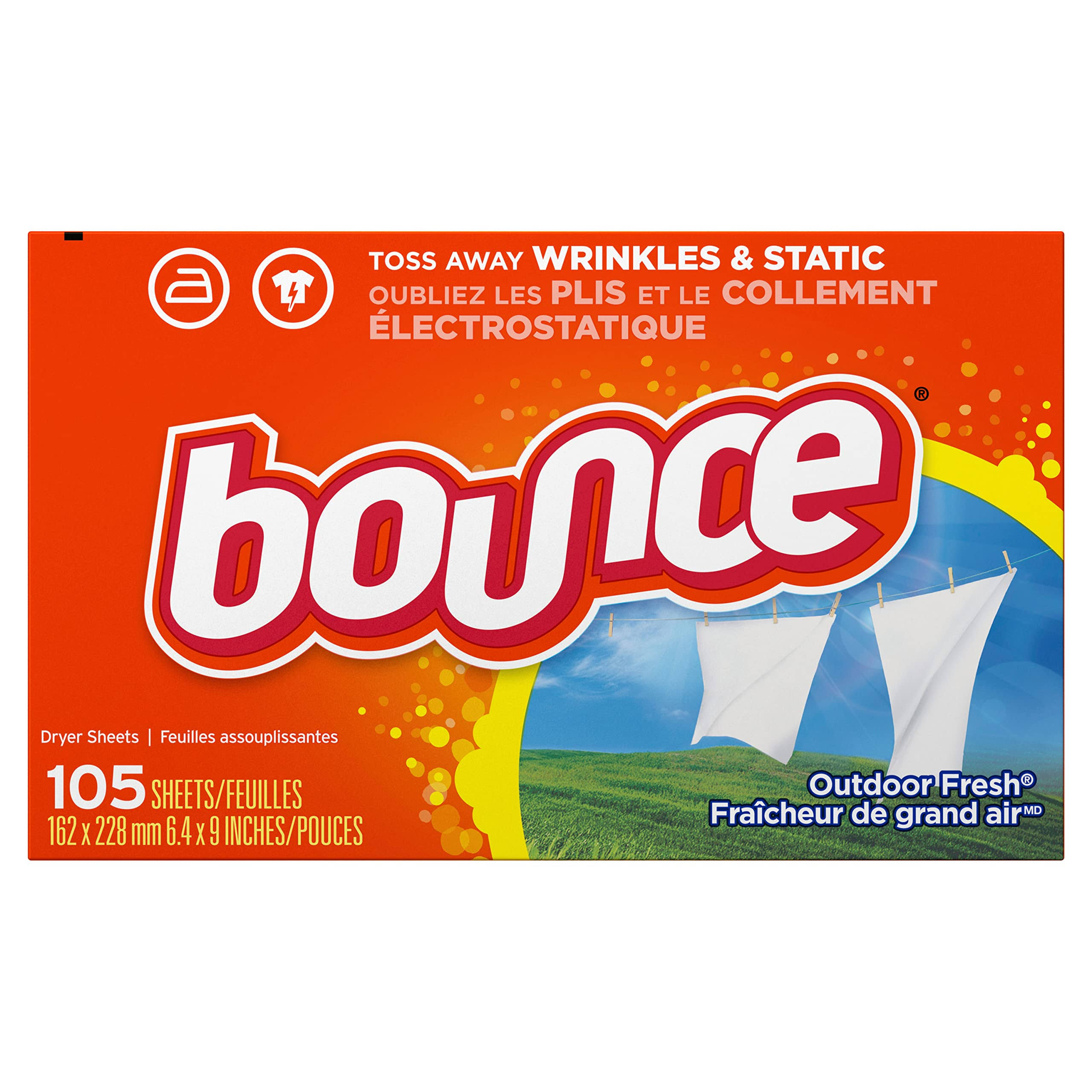 Bounce Outdoor Fresh Fabric Softener Sheets - 105 count