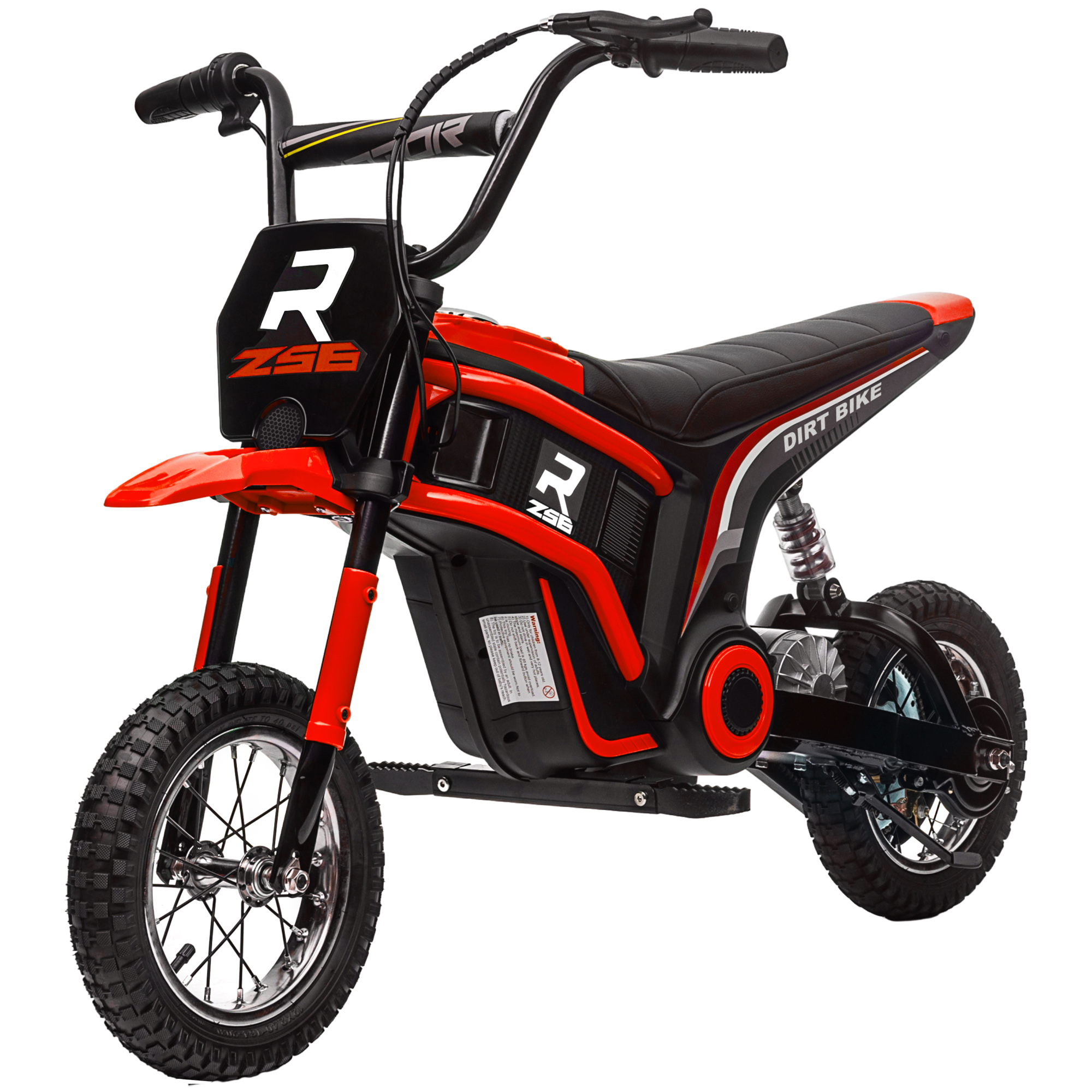 HOMCOM Elektrische Kindermotorfiets, 24V met Toeter en Verlichting, Draaigashendel, 8-16 km/u, 8-12 Jaar, Rood