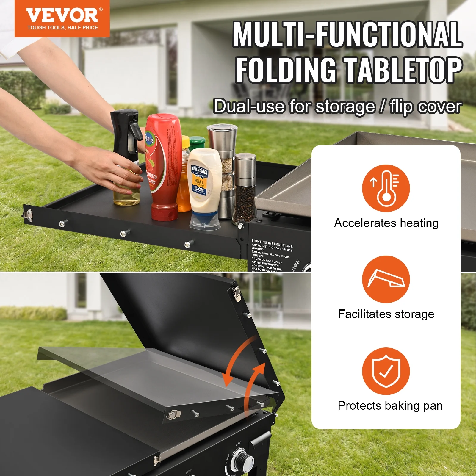 VEVOR Commercial Griddle on Cart, 36