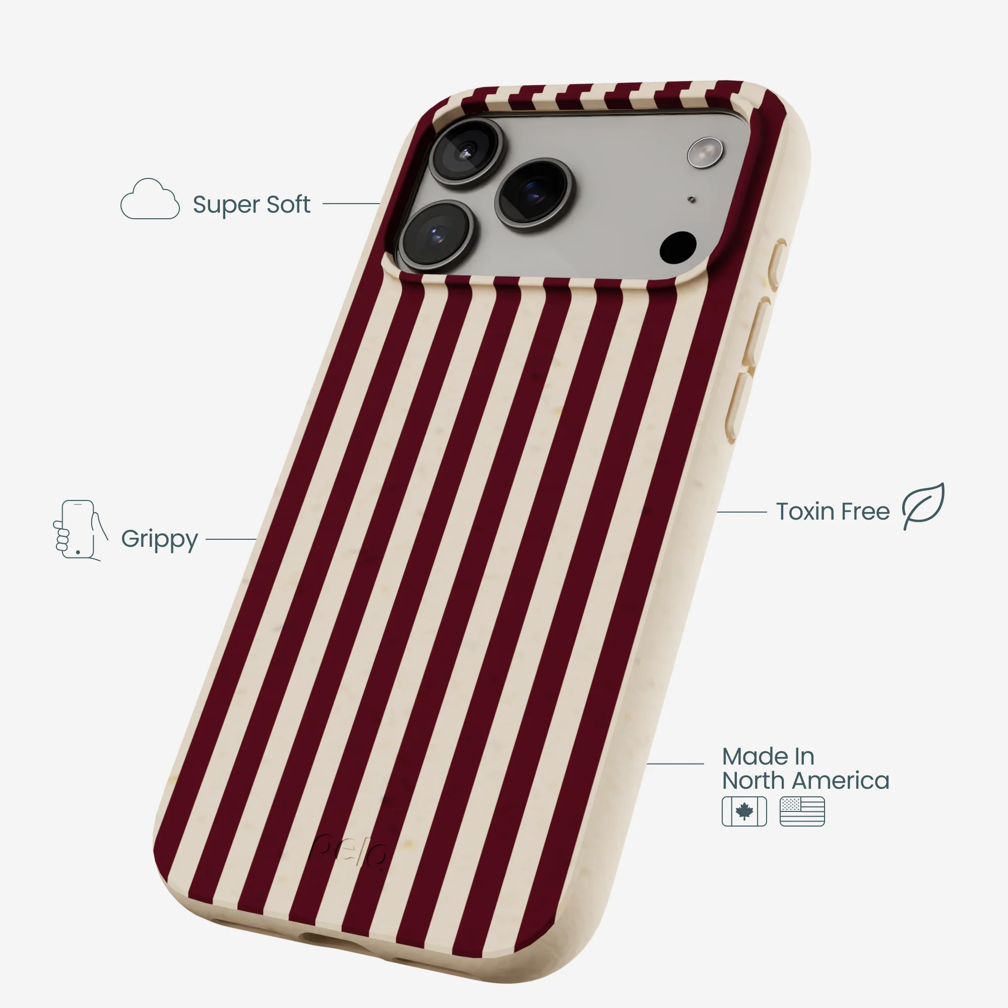 Seashell Small Wine Stripes iPhone 17 Pro Max Case