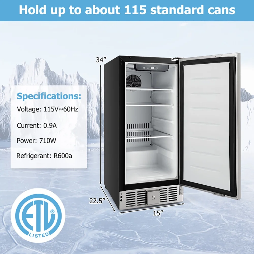 Compact Refrigerator with Adjustable Thermostat and Stainless Steel Door-Silver, Compact Refrigerator Mini Fridge for Dorm/Bedroom/Office/Apartment, Food Storage or Drink Beer - Image 6