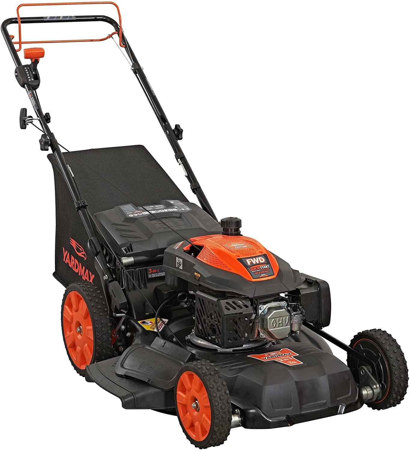 YG2860 22 201cc 3-in-1 Gas Self-Propelled Lawn Mower with CVT and High Wheels