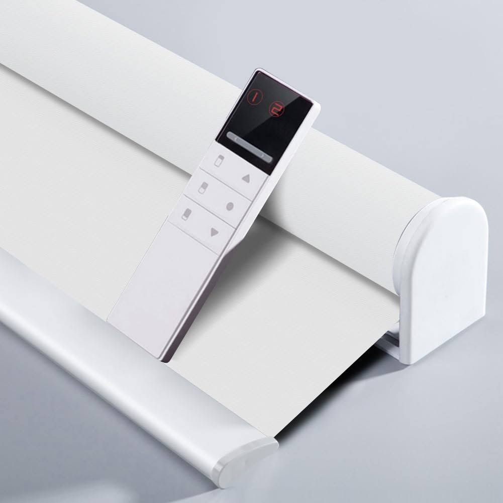 ZSHINE Motorized Blackout Window Blinds Customize Width (23-95 inches) Remote Control Wireless and Rechargeable Roller Shades Blinds for Windows, Hom
