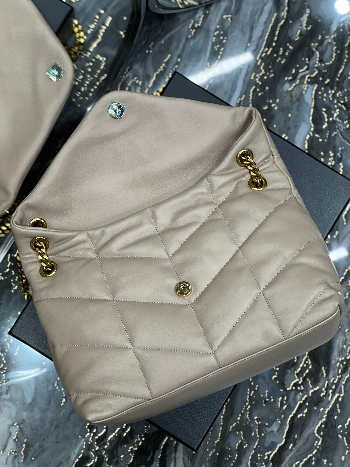 Y PUFFER MEDIUM BAG IN QUILTED LAMBSKIN