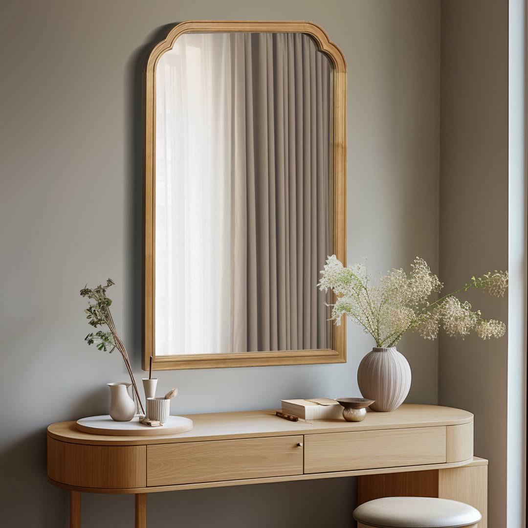 WallBeyond Rectangle Decorative Wall Mirror, Brown