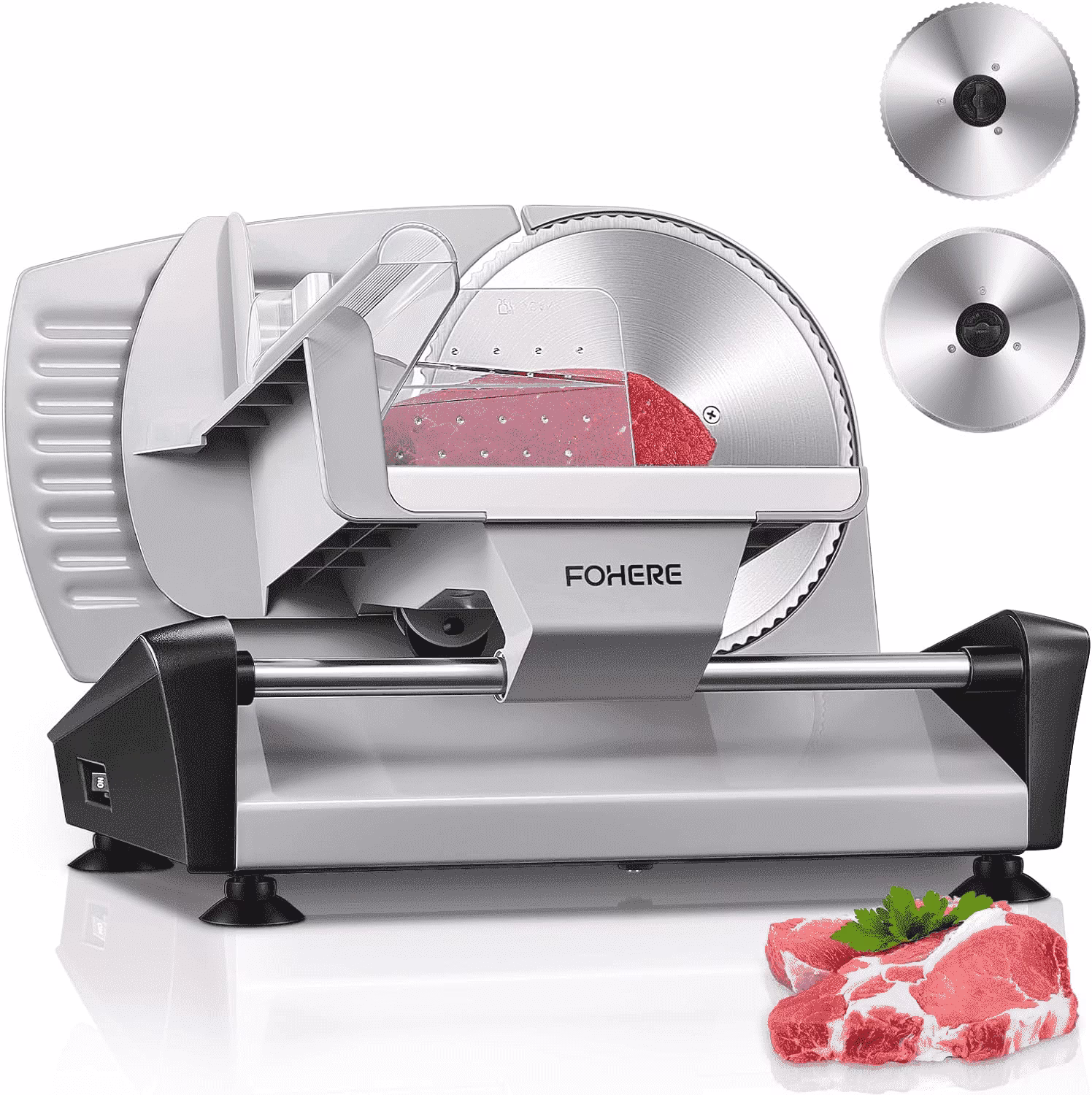 FOHERE Meat Slicer Electric Deli Food Slicer with 7.5