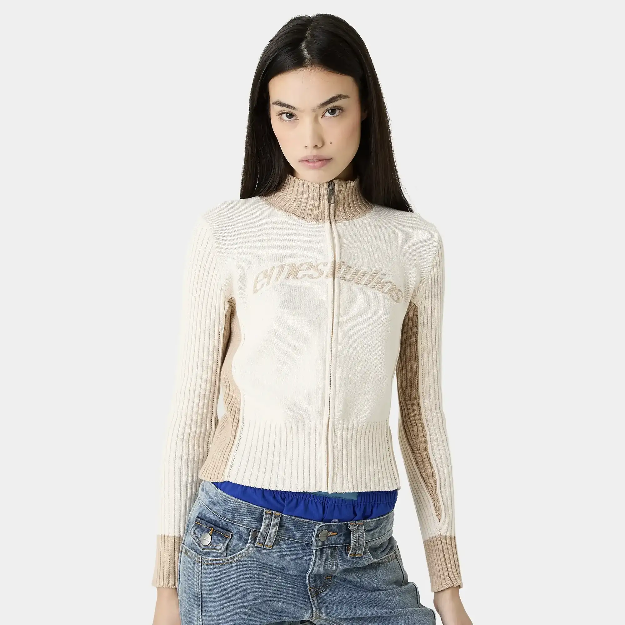 Betty Off Sand Zipper Knit
