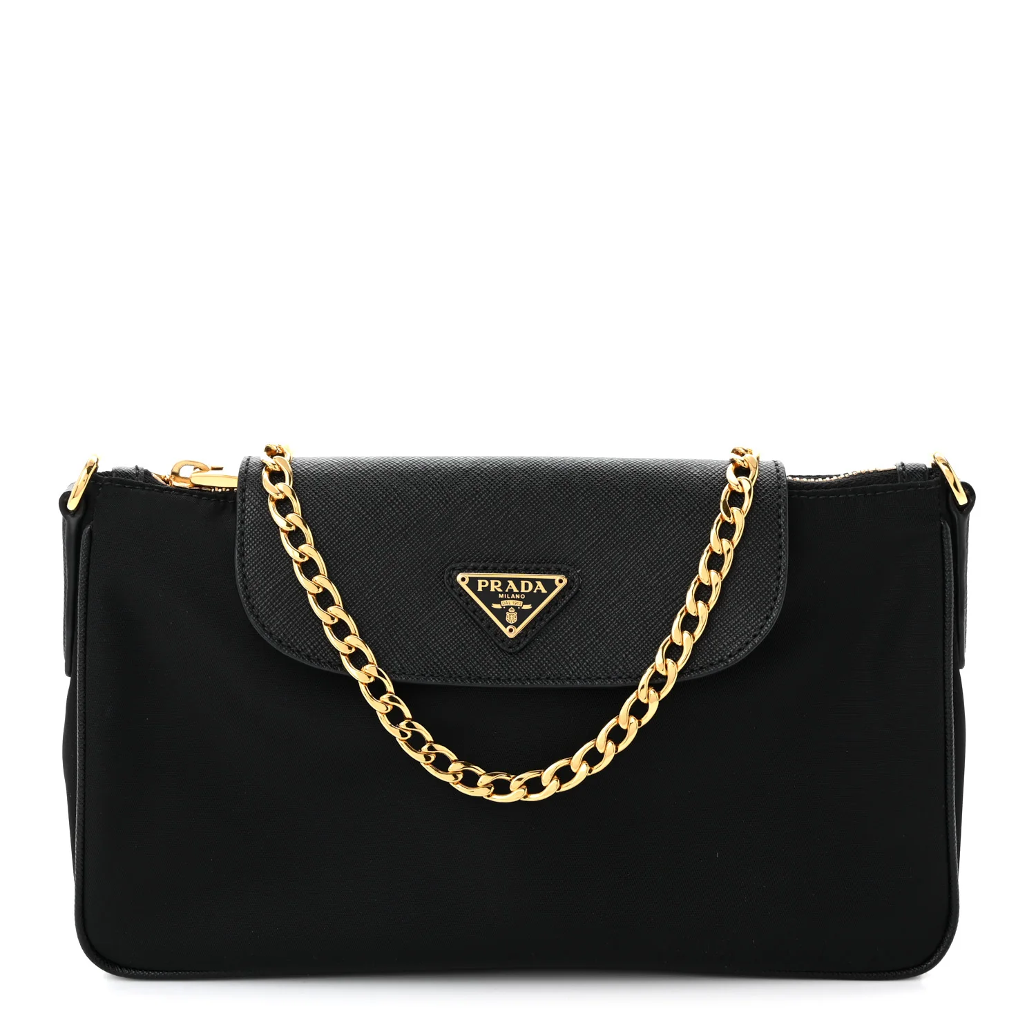 Tessuto Nylon Saffiano Crossbody Bag Black