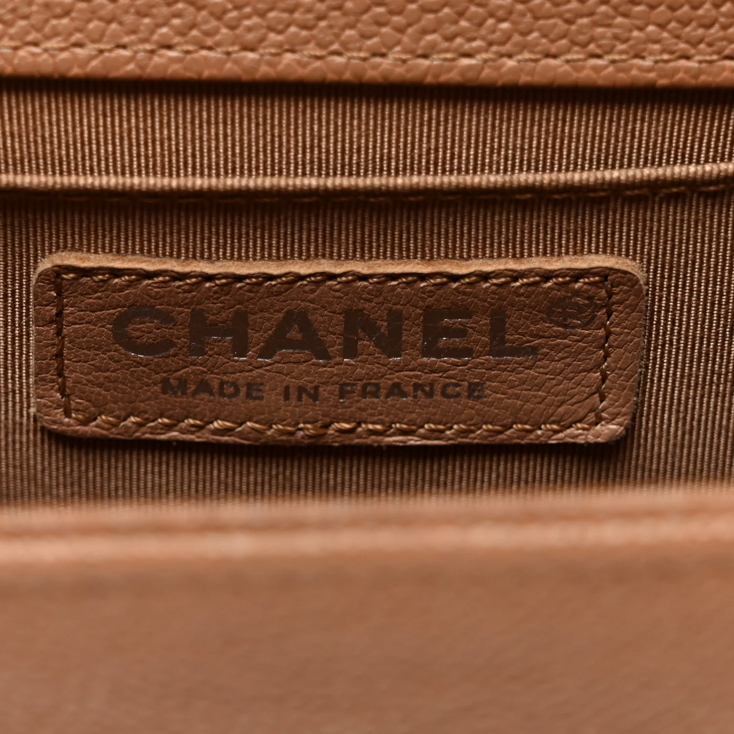 Caviar Quilted Medium Boy Flap Light Brown