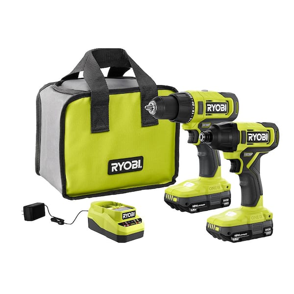 ONE+ 18V Cordless 2 Tool Combo Kit with Drill/Driver, Impact Driver, (2) 1 5 Ah Batteries, and Charger