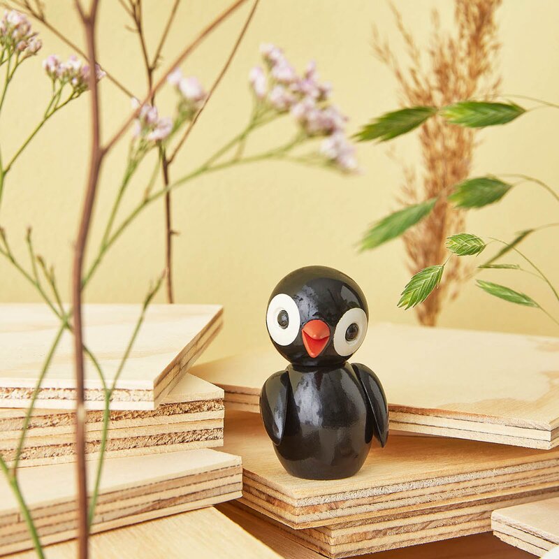 Spring Birds trefigur 6,5 cm bold black