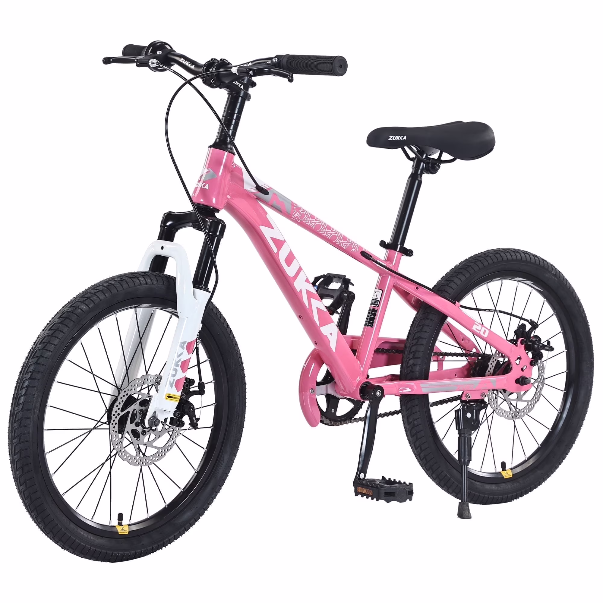 Zukka 20 in Kids Mountain Bike Steel Frame Hardtail Bicycle for Child Aged 7 - 10 Years Pink