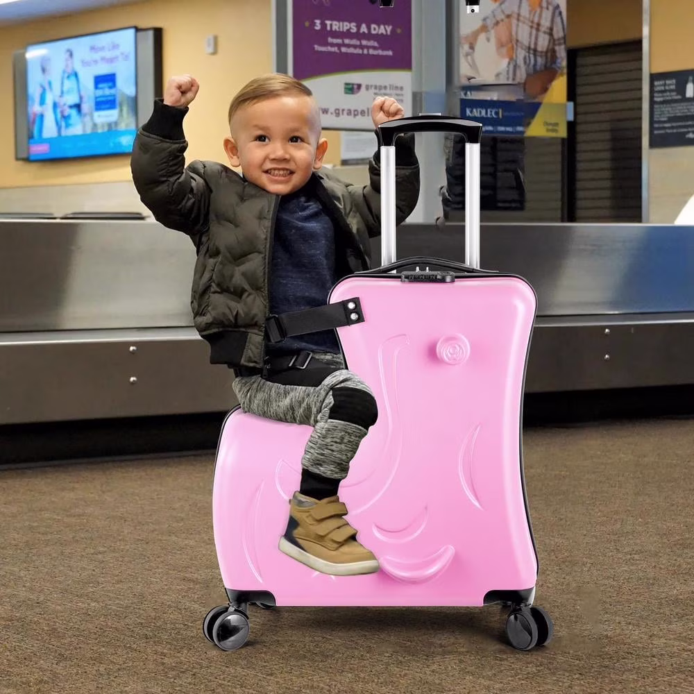 Kids Luggage, Kids Ride-on Luggage with Spinner Wheels Suitcase, Kid's Ride-On Suitcase Help Your Child Relax, Carry On Trolley Luggage with Password Lock, 20"(20 inches blue) - Image 3