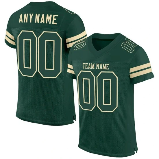 Custom Green Green-Cream Mesh Jersey