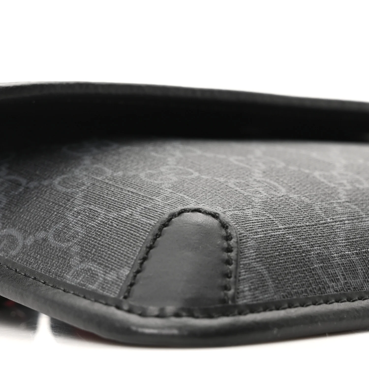 GG Supreme Monogram Web Slim Belt Bag Black Grey