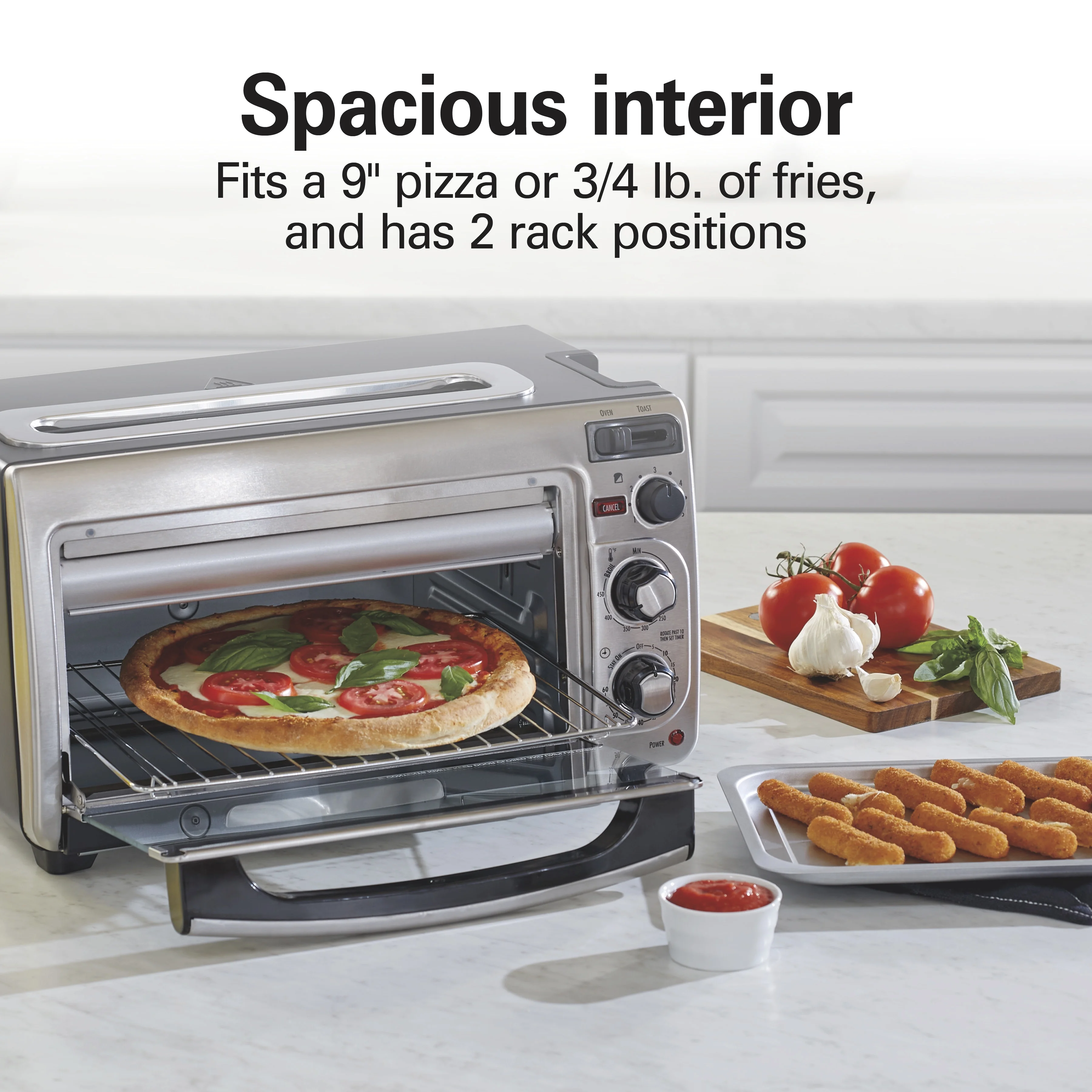 Hamilton Beach 2 - in - 1 Countertop Toaster Oven & Long Slot 2 Slice Toaster Combo, Stainless Steel