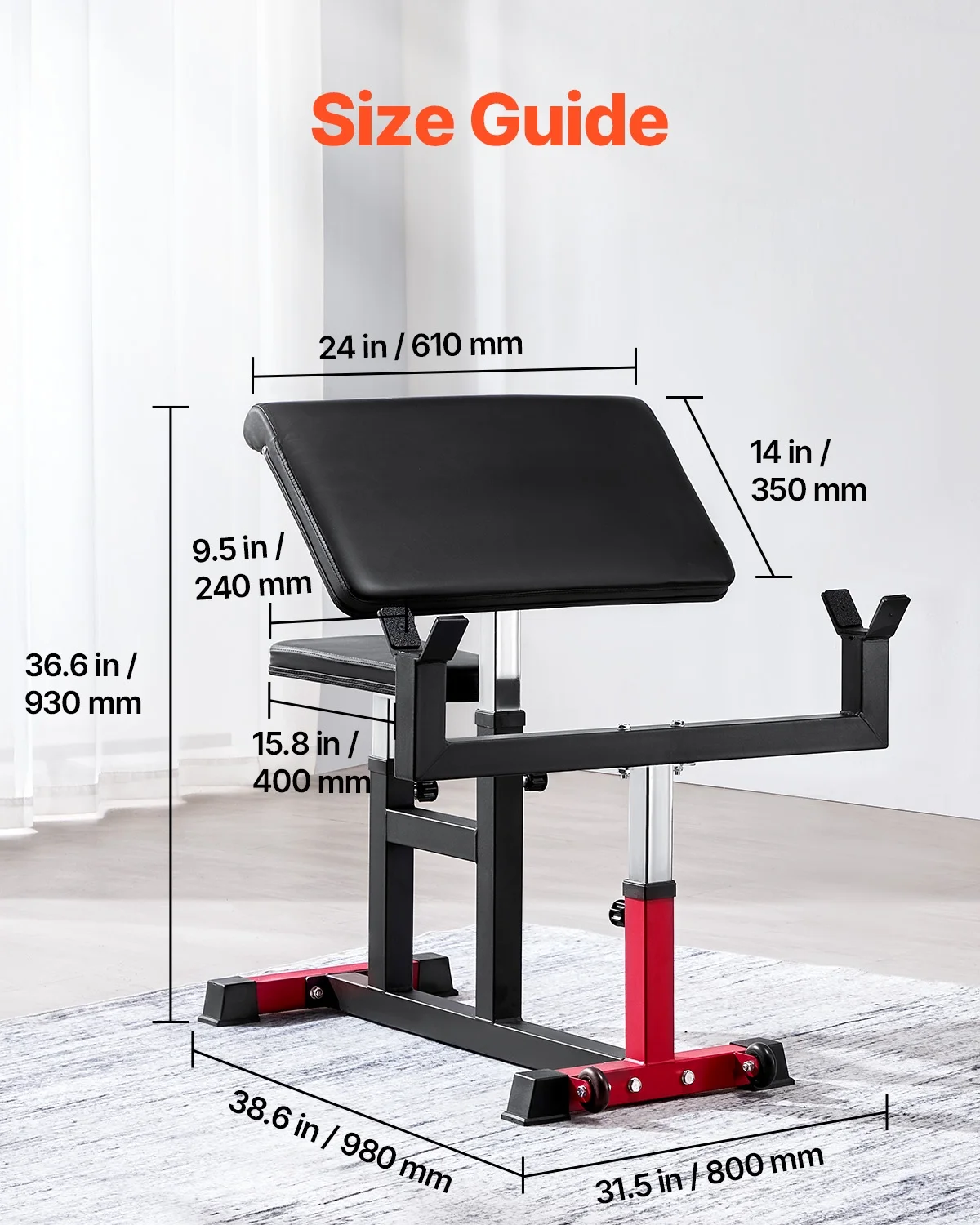 Preacher Curl Bench, Strength Training Biceps Machine, Max load 440 LBS Home Gym Equipment, Seated Arm Isolated Barbell Dumbbell Bicep Station, Adjustable Weight Benches for Home Gym Image 2