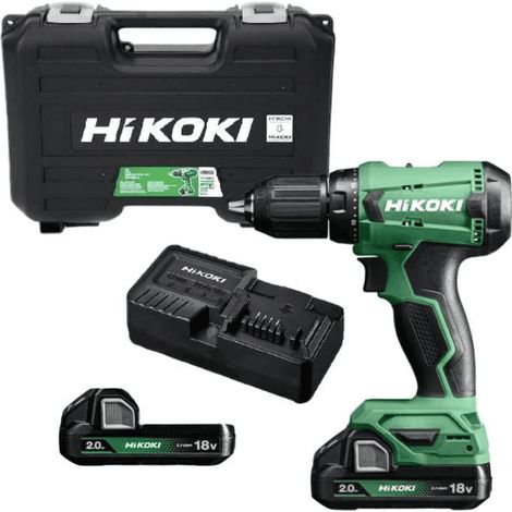 Hikoki – Perceuse-visseuse sans fil 18V avec 2 batteries 2.0Ah – Moteur Brushless compact – Couple 50Nm pour perçage bois et métal – Coffret de transport — vue 1