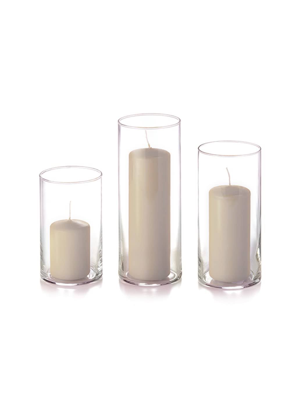 Yummi Set of 36 Slim Pillars and Cylinder Vases - Sandstone