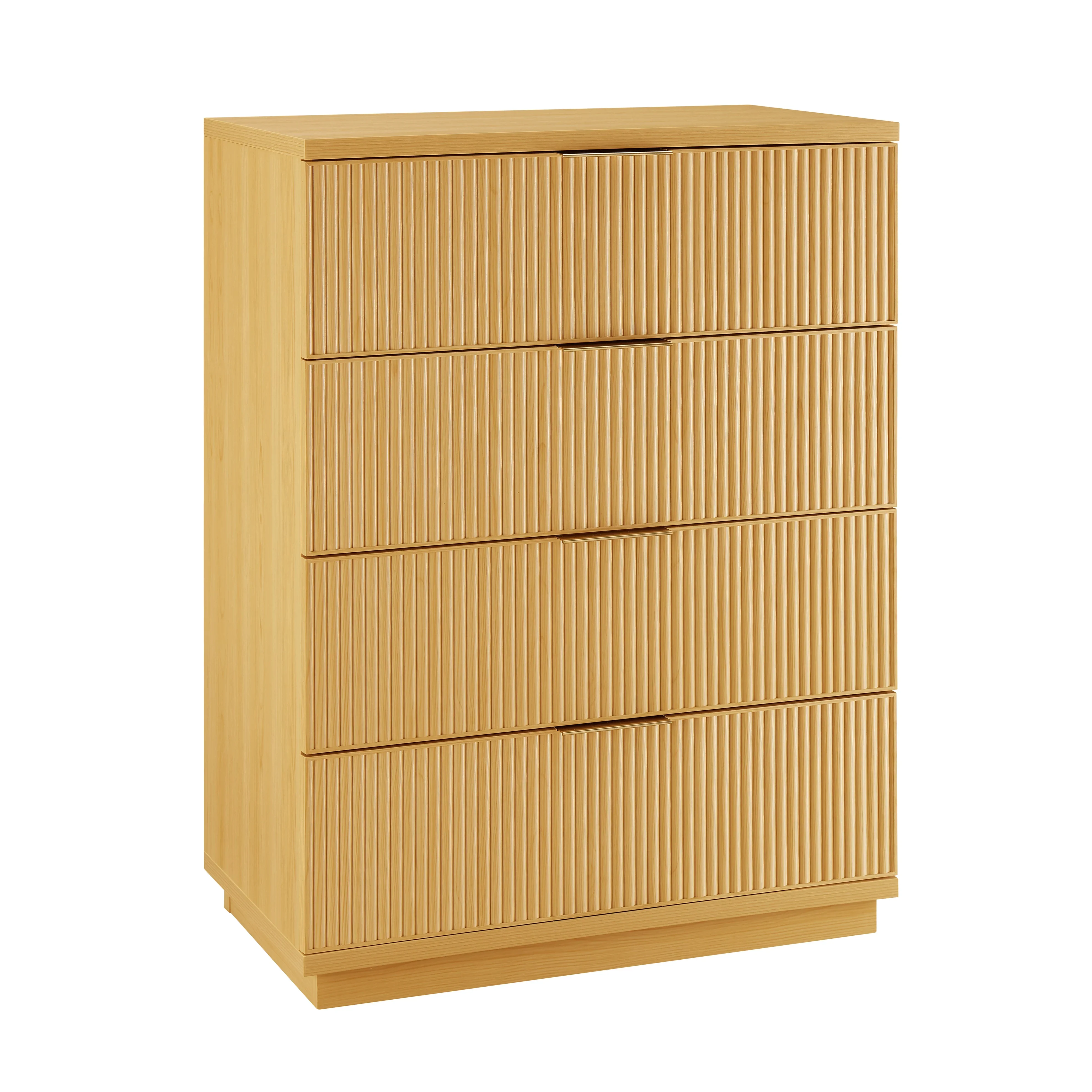 Better Homes & Gardens Lillian Fluted 4 Drawer Dresser, Natural Pine