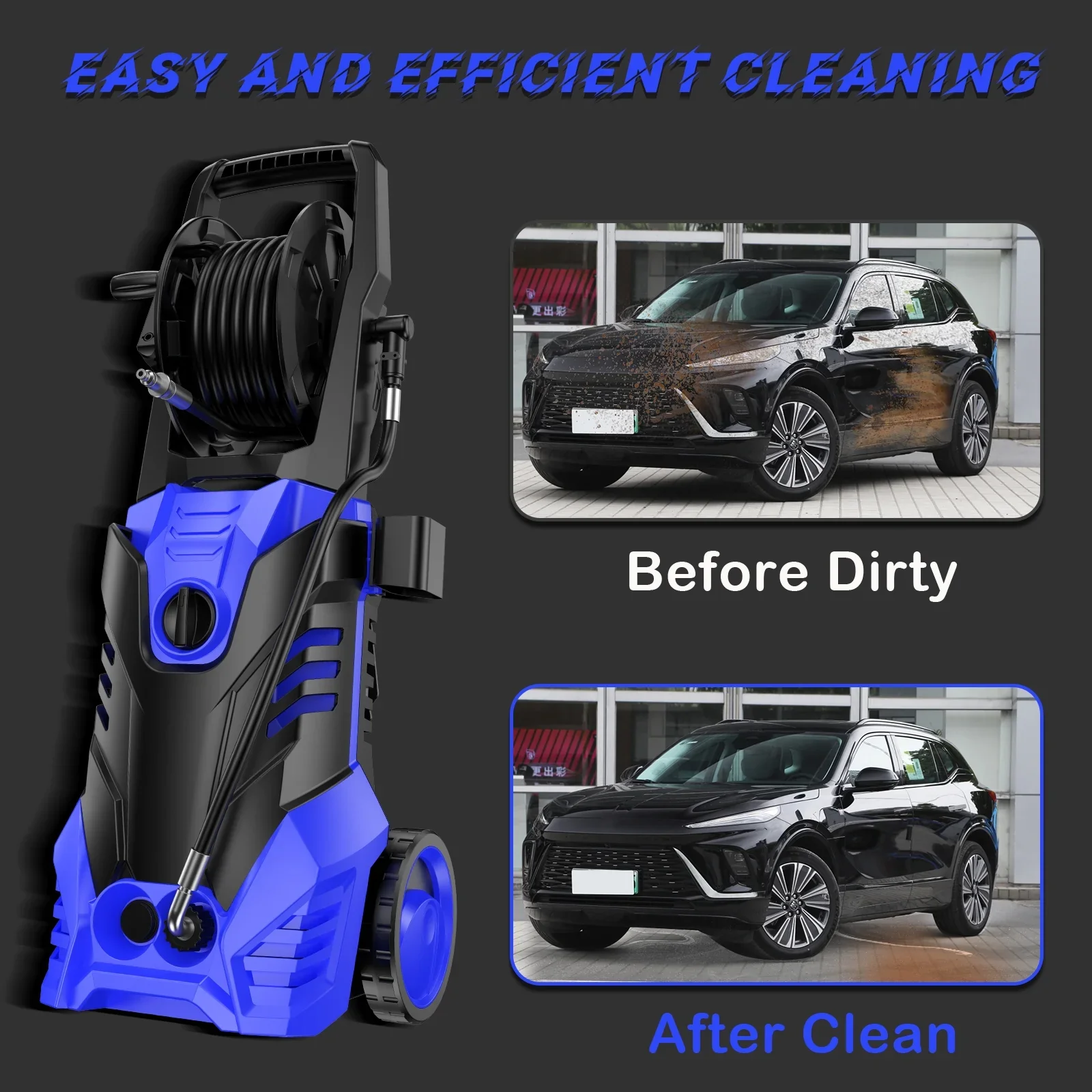 Fenbeli 4500PSI Electric Pressure Washer Adjustable Pressure Max 3.2 GPM  for Your Home and Garden