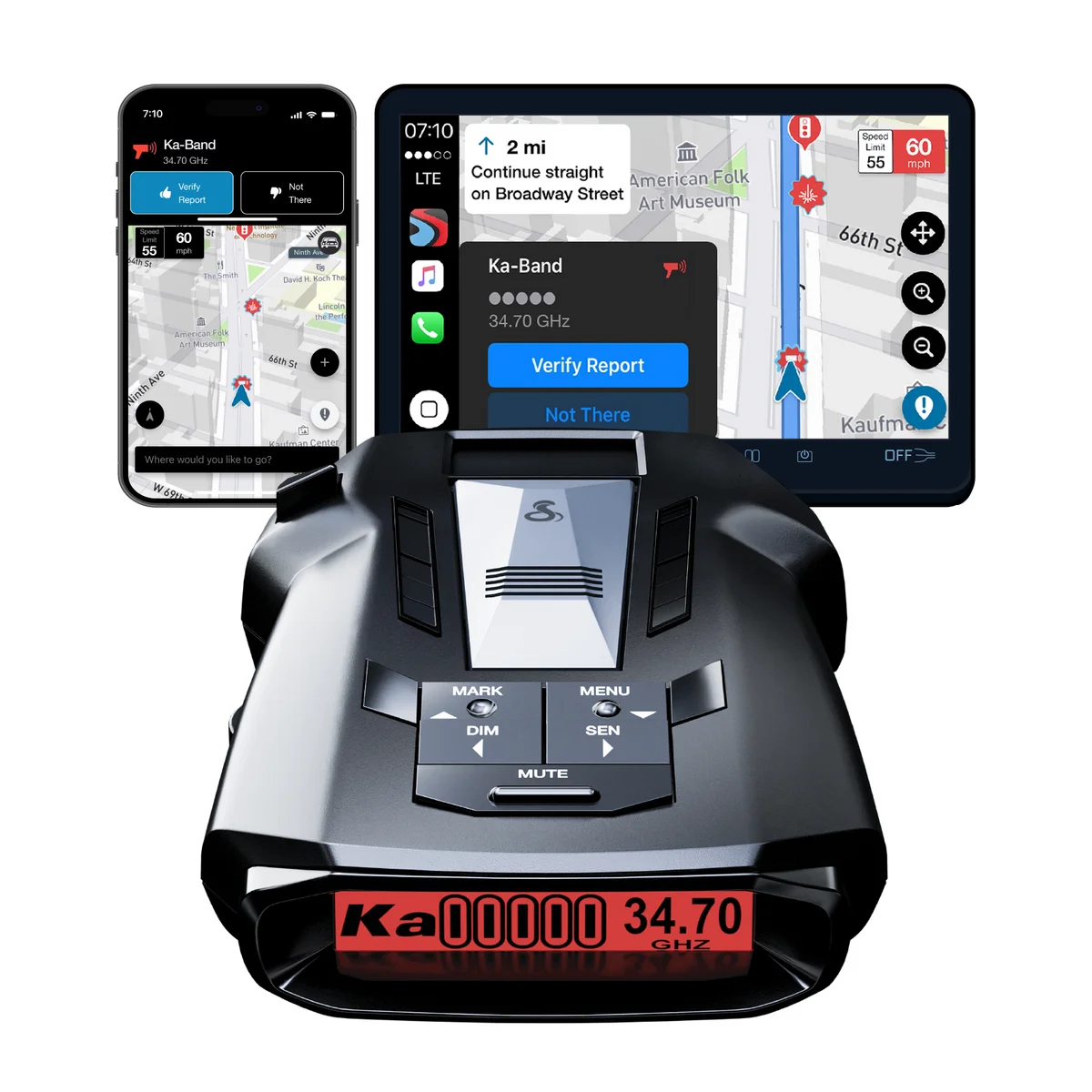 RAD 700i Laser Radar Detector Premium Detection Range, AutoLearn Intelligence, Advanced Filtering, Apple CarPlay Android Auto, Front Rear Detection - Image 10