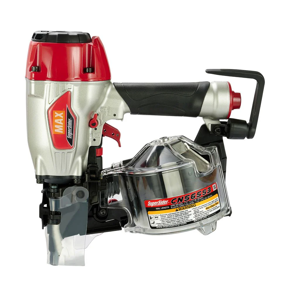 MAX CN565S3 SuperSider Pneumatic Siding Coil Nailer (1-1/4 in. to 2-1/2 in., 15°)