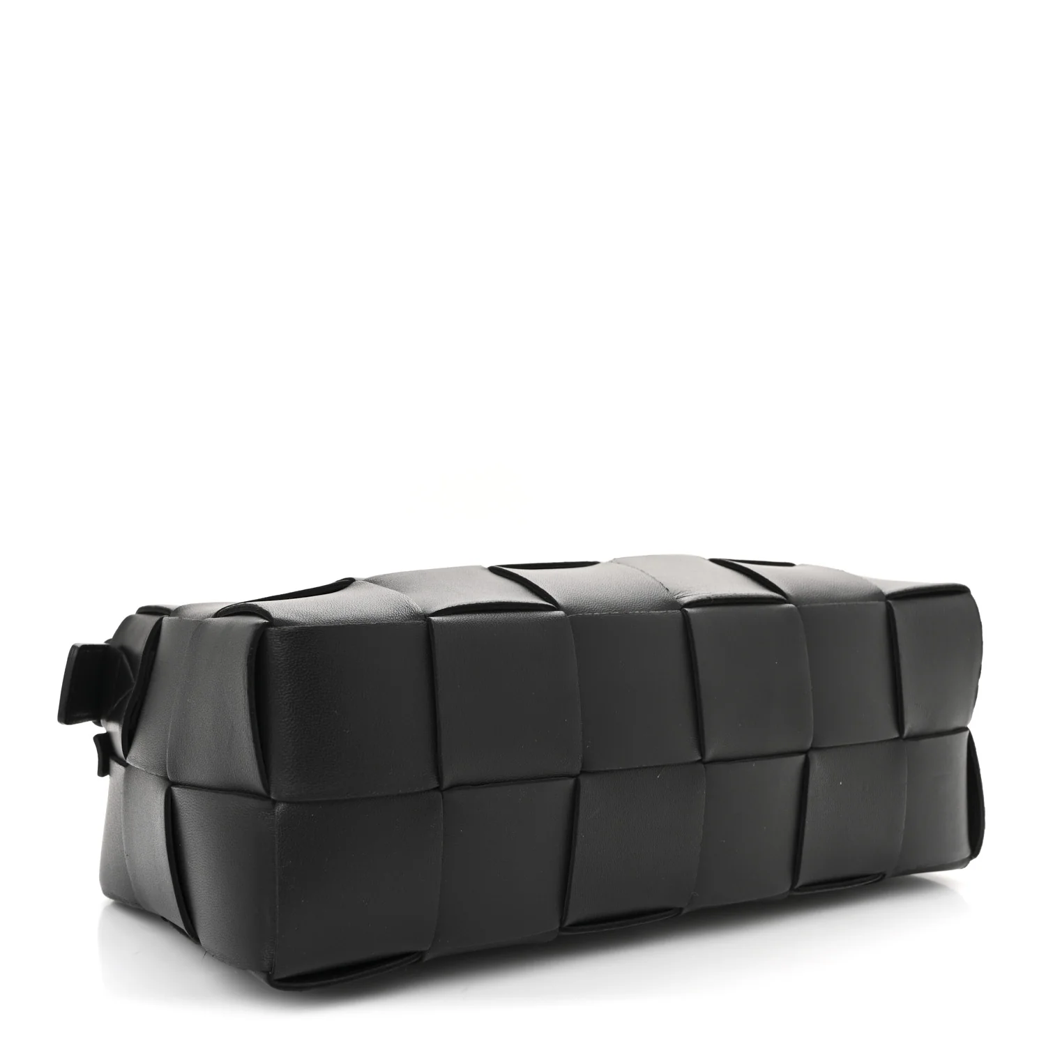 Lambskin Maxi Intrecciato Brick Cassette Bag Black