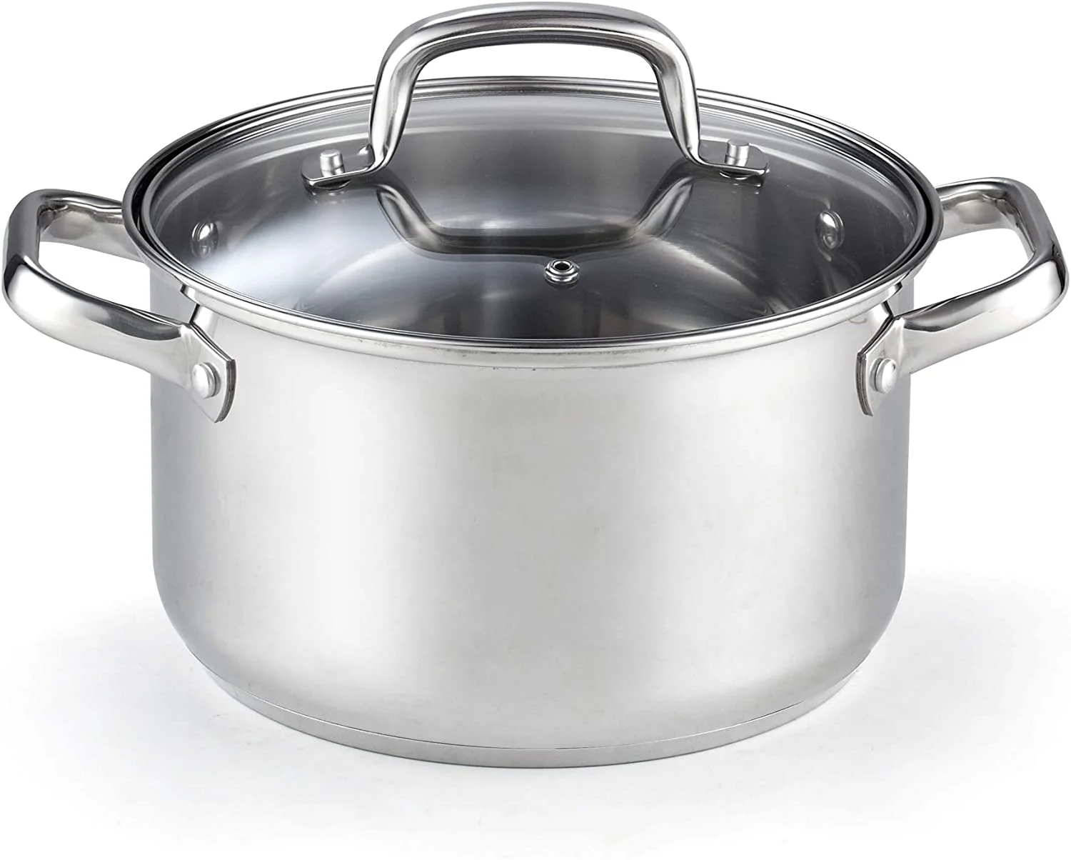 Cook N Home Pots and Pans Stainless Steel, 8 - Piece Induction Pot Kitchen Cookware Set, Silver, Oven Safe