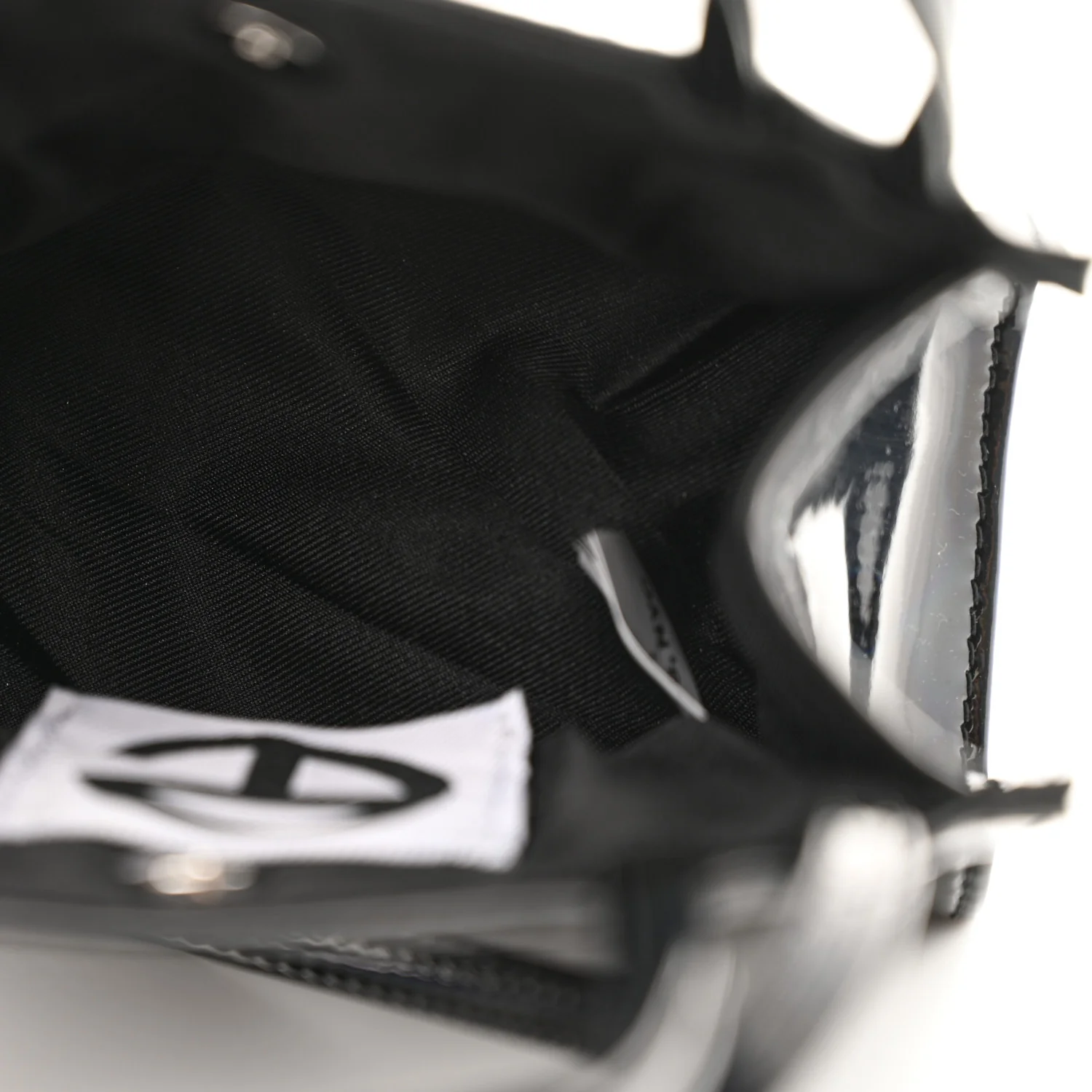 Patent Vegan Leather Small Shopping Bag Black Rainbow