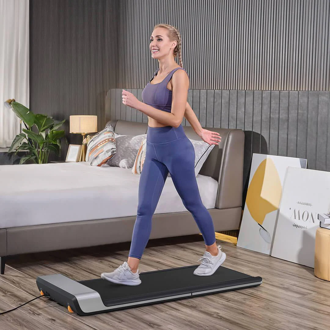 Folding Treadmill, Ultra Slim Foldable Treadmill Smart Fold Walking Pad Portable Safety Non Holder Gym and Running Device P1 Grey 0 5 3 72MPH Image 4