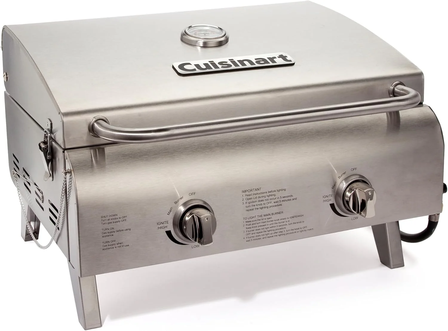 Barbecue à gaz portable de table Cuisinart Chef Style à 2 brûleurs
