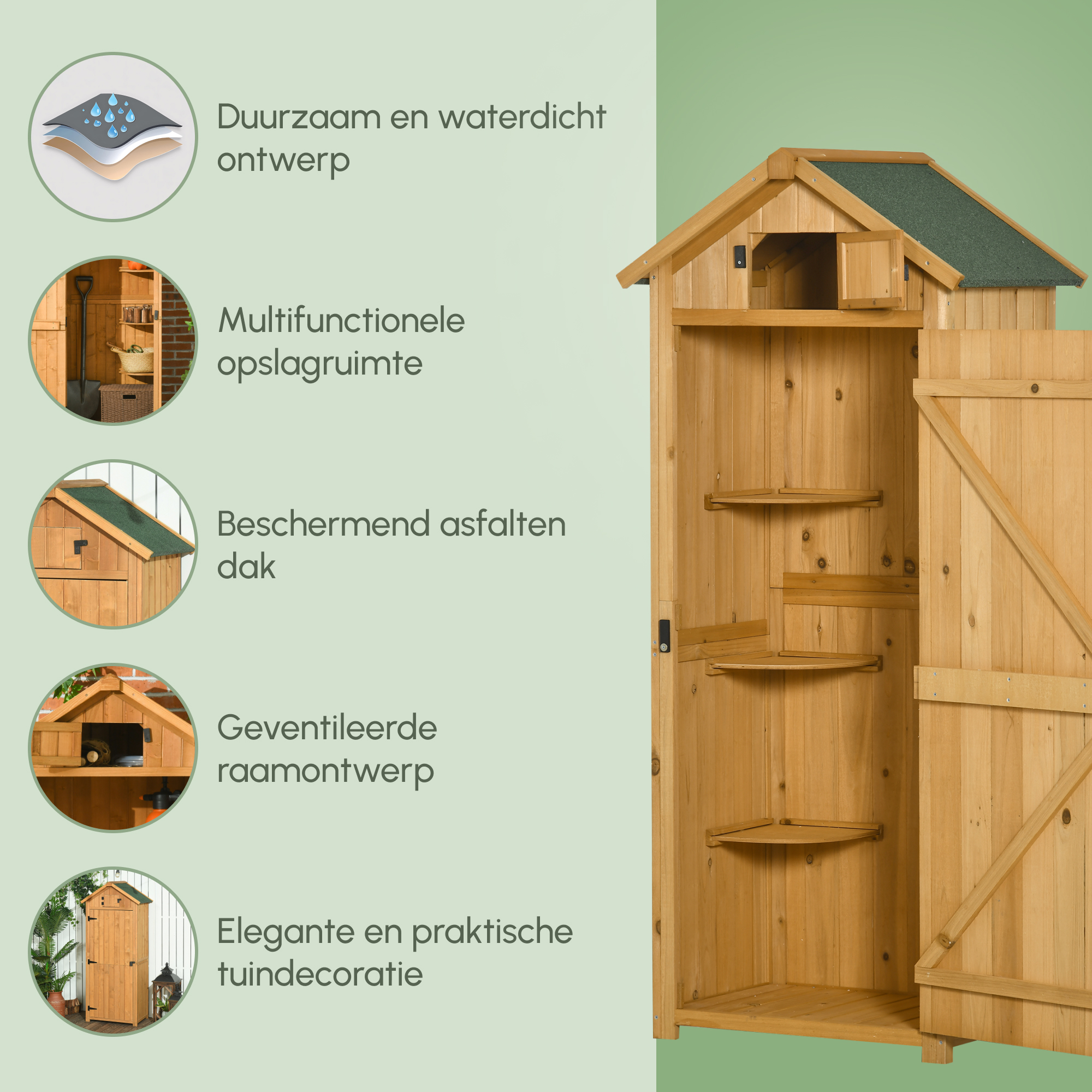 Outsunny tuinkast 77 cm x 54,2 cm x 179 cm