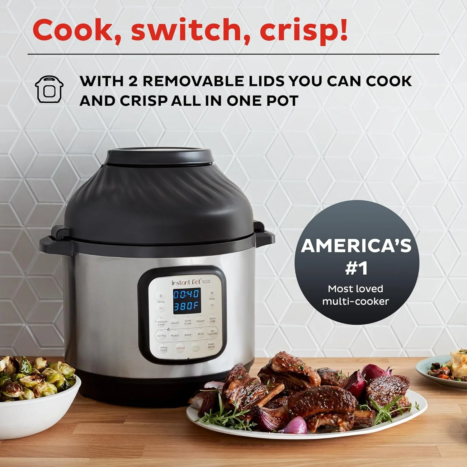 Instant Pot Duo 7 en 1 : autocuiseur électrique, mijoteuse, cuiseur à riz, cuiseur vapeur, sauteuse, yaourtière, chauffe-plat et stérilisateur