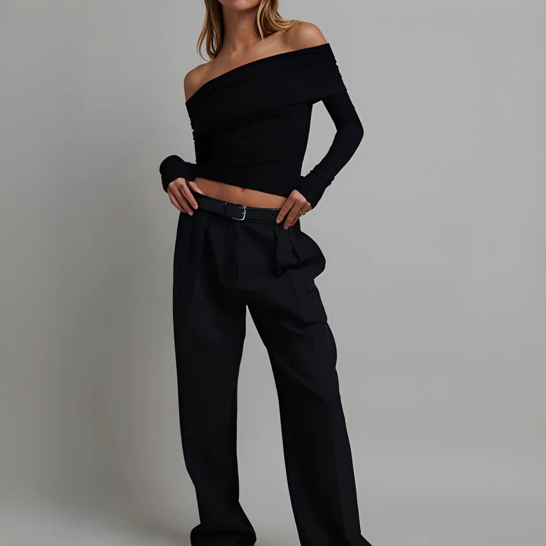 Kathryn - Chemise Élégante Épaules Découvertes