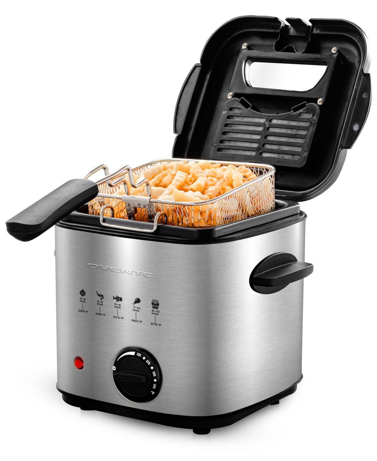 Ovente Electric Deep Fryer 1.5L Capacity with Removable Frying Basket FDM1501BR