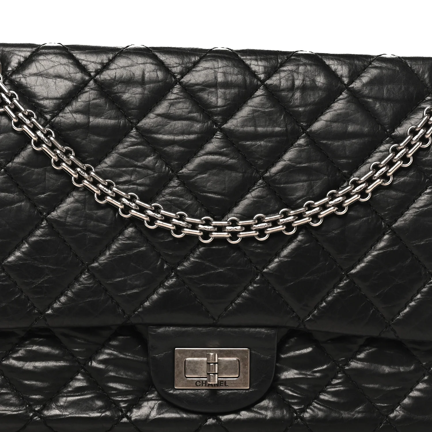 Aged Calfskin Quilted 2.55 Reissue 226 Flap Black