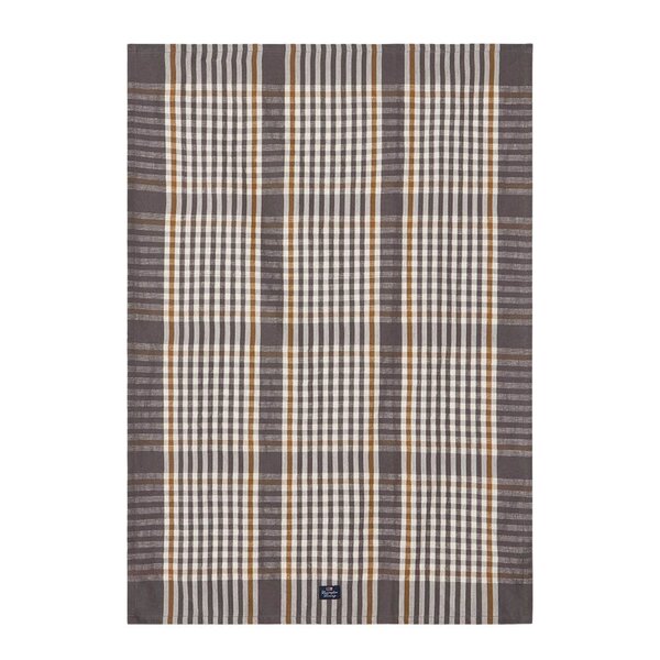 Rutete kjøkkenhåndkle 50x70 cm grå/hvit/fudge