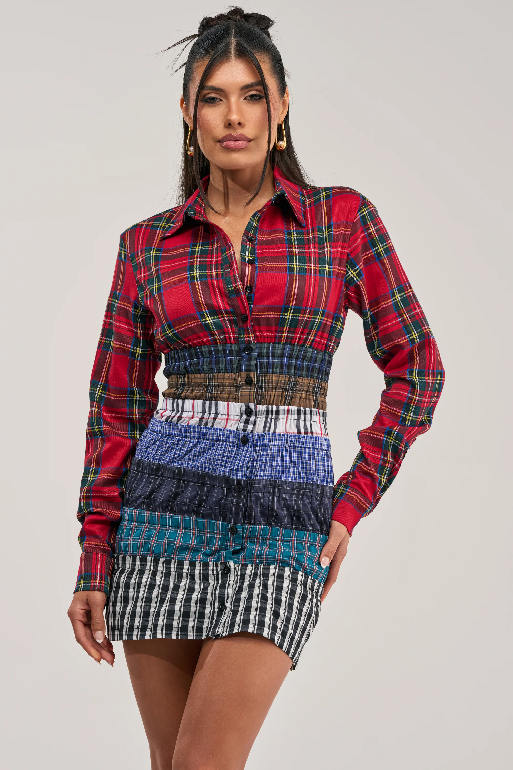 LAYERS TO MY LOVE FLANNEL MINI DRESS - Akira Store